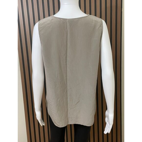 J. Jill Women's M Brown Tank 100% Silk Top Casual Beach Outdoor Minimalist Work - Picture 2 of 7